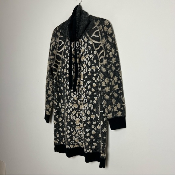 NEW Tribal Intarsia Cheetah Boho Soft High Neck Eye Lash Tunic Sweater Dress - Picture 3 of 13